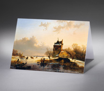 Winterlandschaft mit Eisläufern